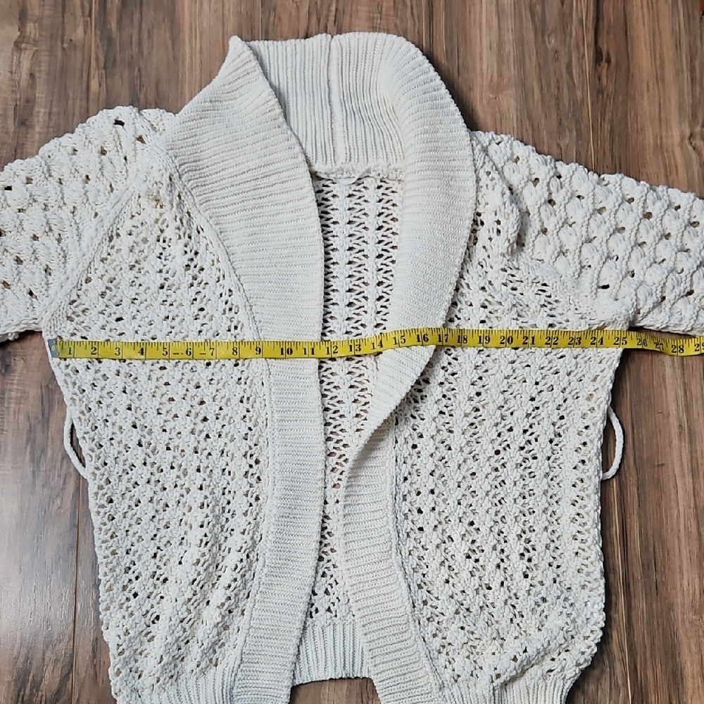 ba&sh Kyr Long Sleeve Open Front Sweater Cardigan ecru/off white Women’s Small - Picture 9 of 13